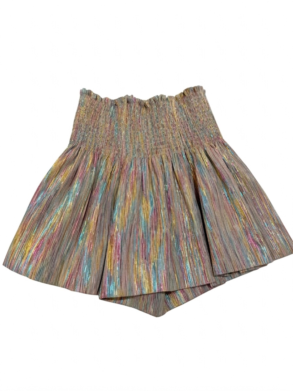 Queen of Sparkles Rainbow Metallic Swing shorts size Medium